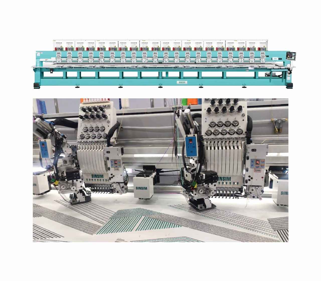 Sinsim Brand 1500 RPM Embroidery Machine